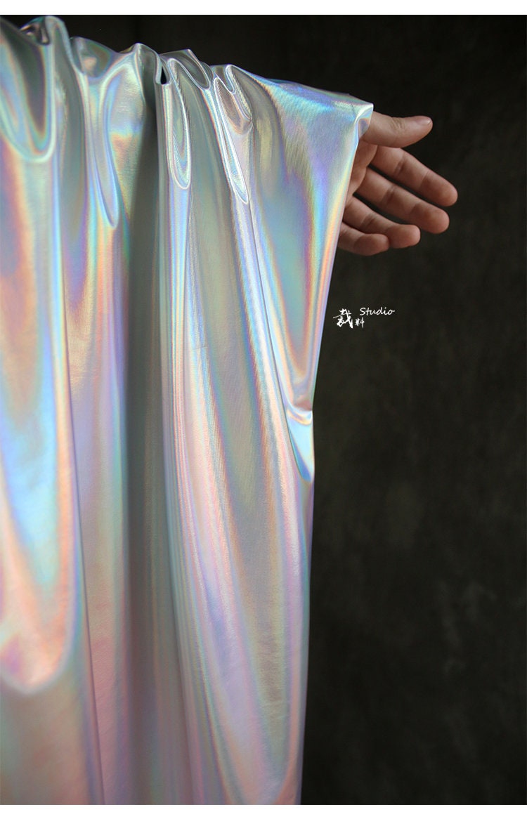 Metallic Iridescent Fabric: 55" Wide Stretch Knit, Sold by the Yard