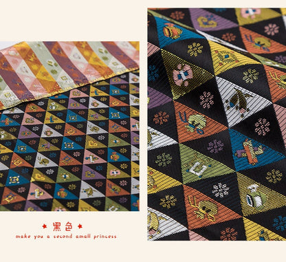 Japanese Brocade Fabric: Silk Blend, Eight Treasures Design