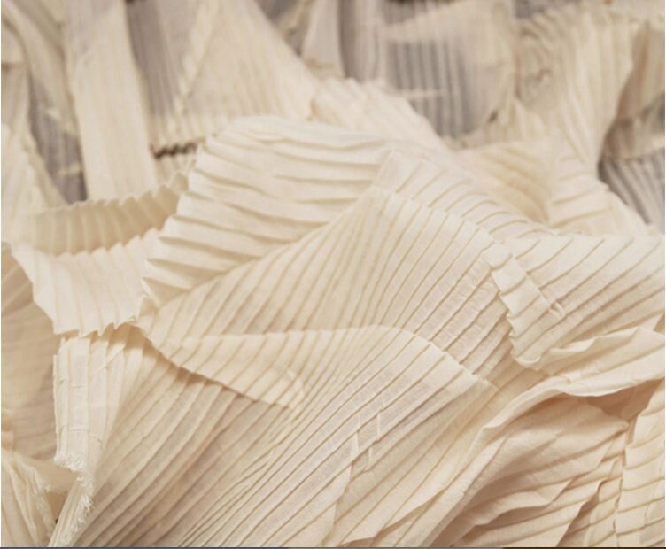 Pleated Crepe Fabric: 40" Wide Designer Material