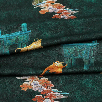 Tea Silk Satin Fabric: Antique Style Upholstery, Costume, & Drapery (59"W)