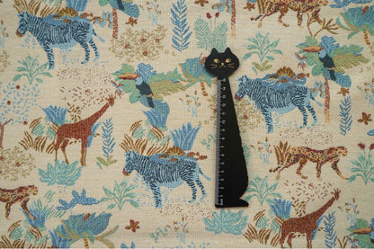 Jacquard Fabric: Zebra Giraffe Zoo Print, Upholstery Sewing Material (59"W)