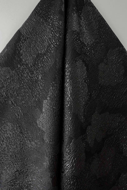 Black & Gold Jacquard Fabric: 3D Texture Upholstery, Prom Dress Sewing, 54" Wide