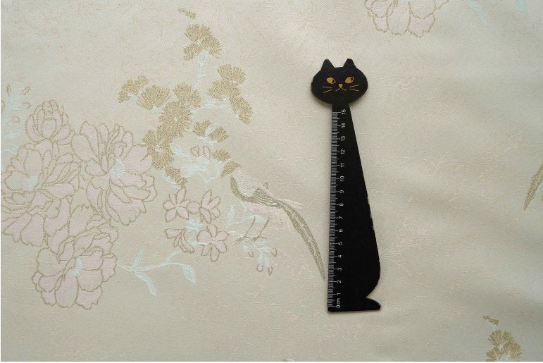 Gold Bird Flower Jacquard Damask Fabric: Rayon Blend Sewing Material