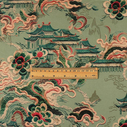 Tissu jacquard satiné : 150 cm de large, imprimé numérique en soie shantung – Ameublement, costumes, décoration