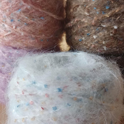 Rainbow Mohair Silk Yarn: Hand-Dyed Lace, Knitting Crochet Weaving