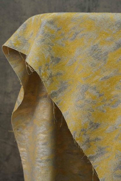 Gold Thread Jacquard Fabric: 3D Oil Painting Texture, 54" Wide