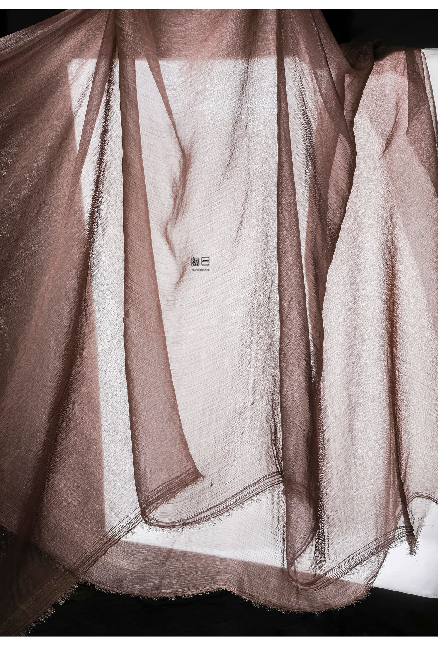 Bean Paste Chiffon Fabric: 57"W Sheer Art Retro Polyester Material