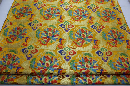 Floral Brocade Fabric: Chinese Style Jacquard Silk Rayon Blend