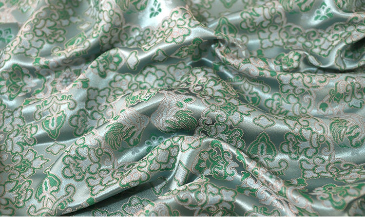 Damask Weaving Fabric: 59"W Rayon Blend, Butterfly Pattern