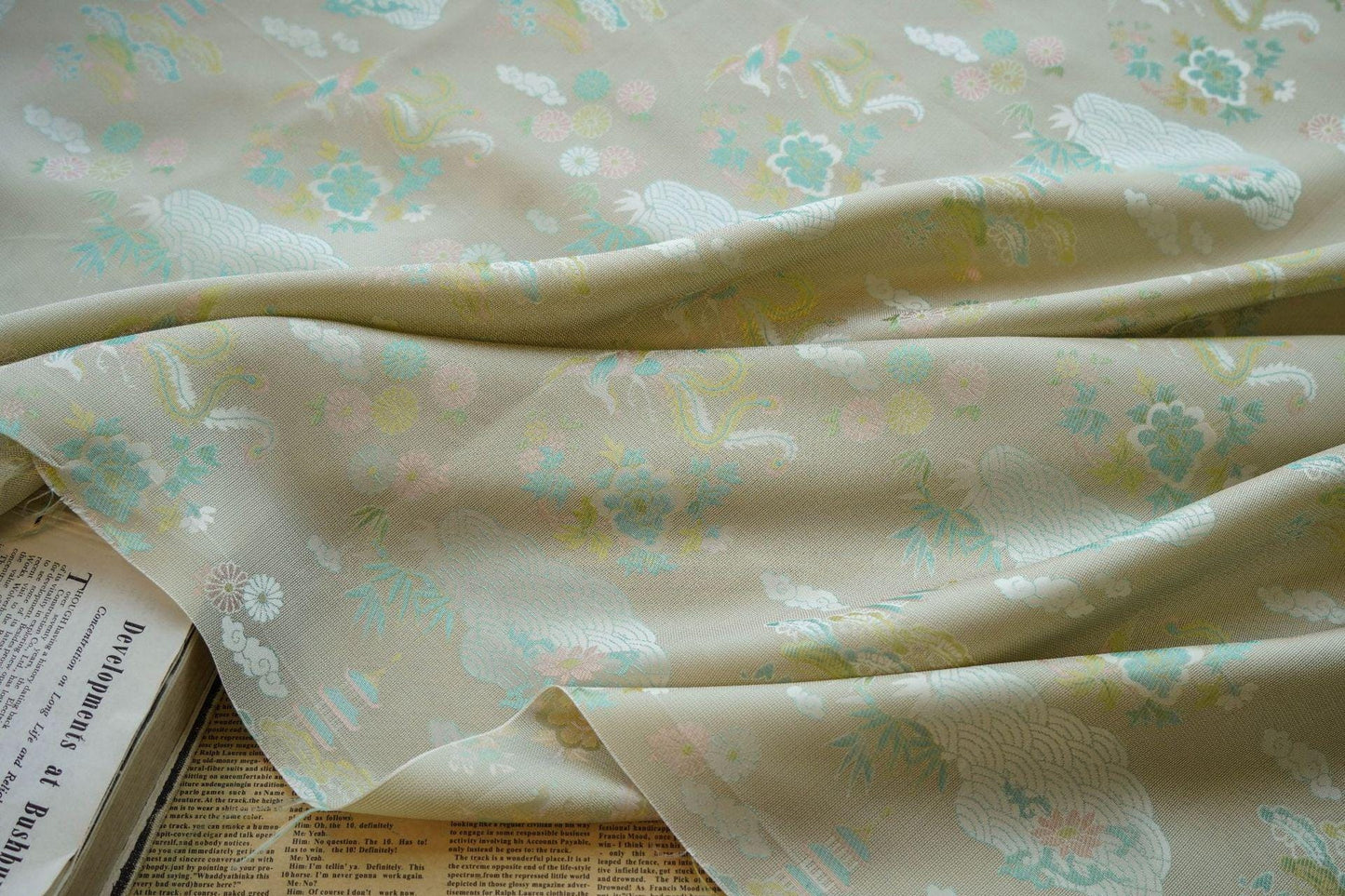 Japanese Brocade Fabric: Silky Upholstery, Costume, Decor - 55"W