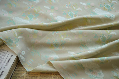 Japanese Brocade Fabric: Silky Upholstery, Costume, Decor - 55"W