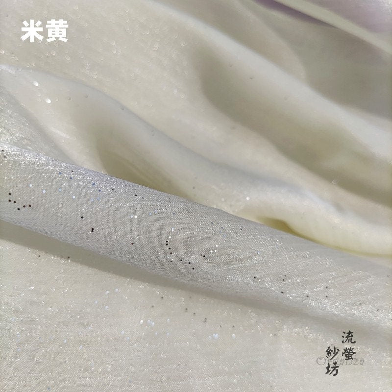 Glittering Space Galaxy Organza Fabric: Sheer Wedding Sewing Material