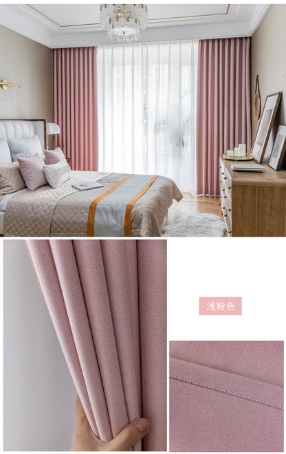 Blackout Curtain Fabric: Double-Sided Cotton Linen, Sunshade Insulation