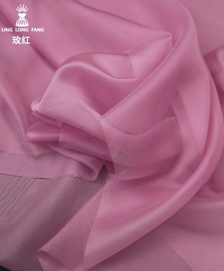 Tissu organza transparent : Voile de mariée uni, tissu pour costume - 150 cm de large