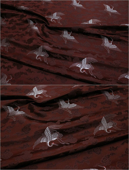 Crane Brocade Fabric: Colorful Cheongsam Qipao Material