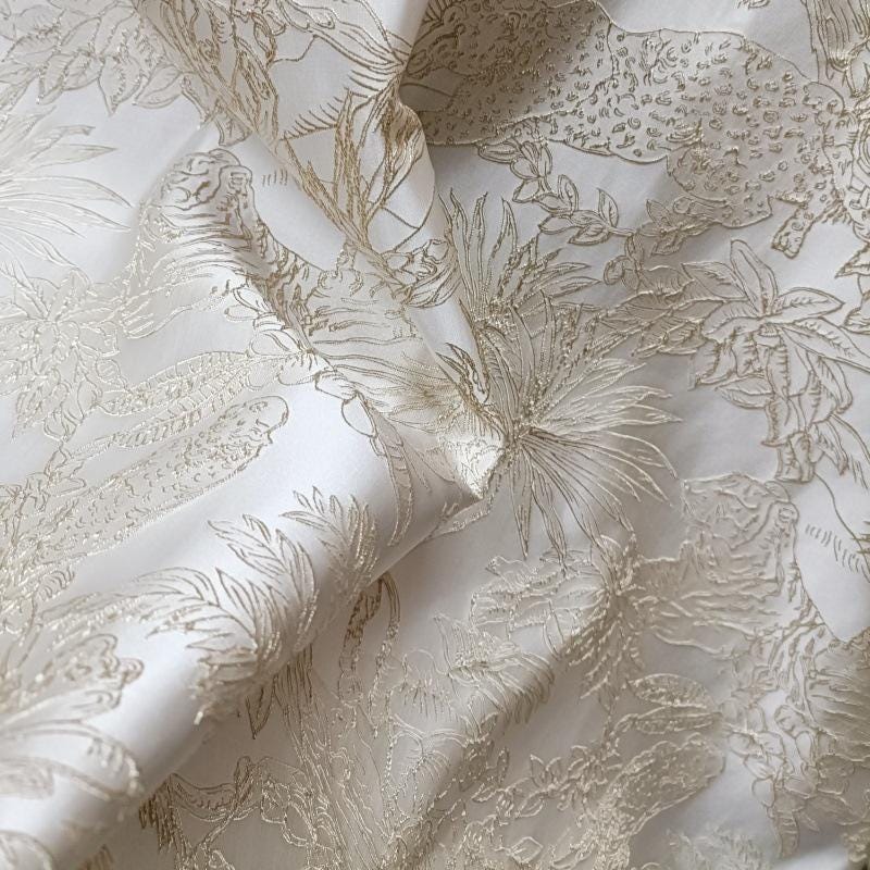 Metallic Jacquard Fabric: 3D Texture Foil, 55" Wide