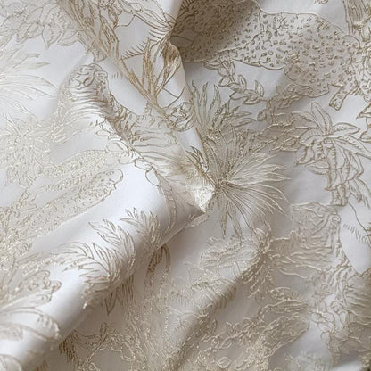 Metallic Jacquard Fabric: 3D Texture Foil, 55" Wide