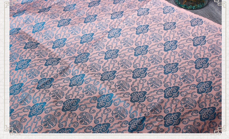 Cloud Brocade Fabric: Silk Rayon Jacquard, Costume Dress Material