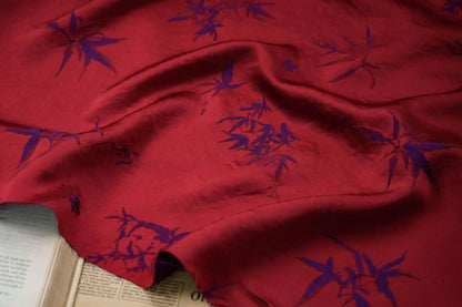 Bamboo Floral Brocade Fabric: Silk Rayon Blend (45"W)