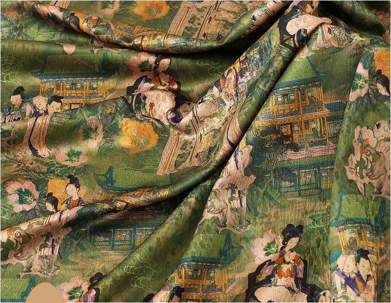 Floral Ladies Polyester Spandex Fabric: Silken Flow, 59" Wide
