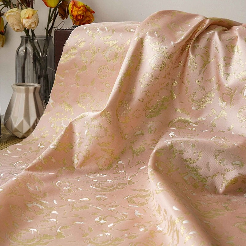 Gold Thread Jacquard Fabric: 3D Texture Upholstery, Costume, Decor (By The Meter)