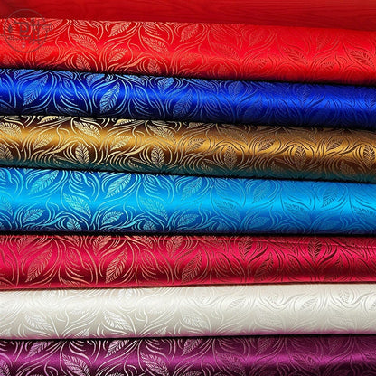 Brocart de soie à motif de fleurs de blé, largeur 75 cm (29,5 po) - Vendu au mètre