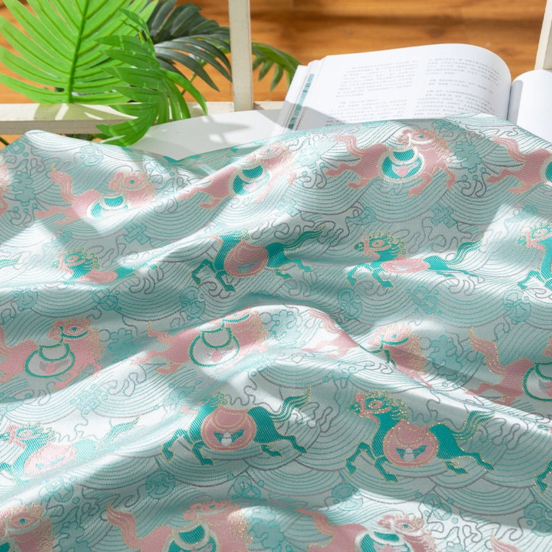 Tissu brocart de soie Song : 55 pouces de large, matériau pour robe tibétaine