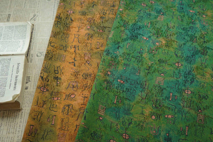 Tissu satiné soyeux Oracle Word : gaze cantonaise Gambiered de 150 cm de large