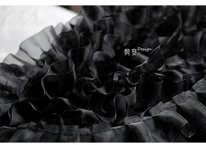 Pleated Tulle Lace Fabric: 1.2" Ruffle Trim, Doll & Wedding Decor