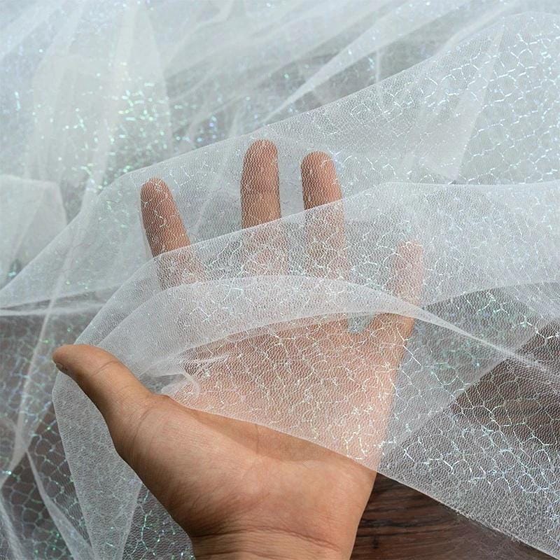 Tissu en maille dégradée laser, dentelle ajourée colorée, robe de bal, confection de poupées, couture, bricolage, au mètre
