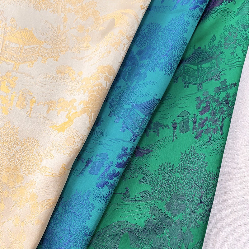 Grand View Garden Jacquard Fabric: 59"W Acetate Upholstery & Sewing