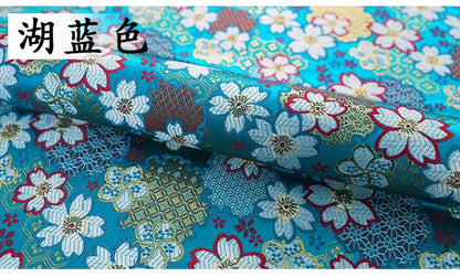 Cherry Blossom Jacquard Brocade Fabric: Japanese Silk Rayon Blend (29.5" Width)