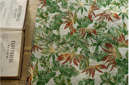 Green Forest Jacquard Fabric: Rayon Polyester Blend, 59" Wide