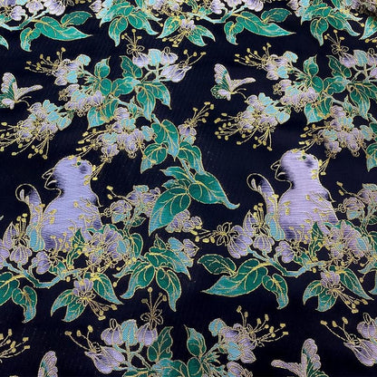 Cat Jacquard Brocade Fabric: 59"W Rayon Blend, Sewing & Upholstery