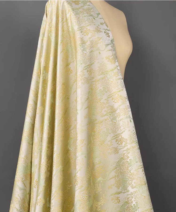 Brocart de soie chinois ancien : 150 cm de large, pour l’ameublement et la couture, vendu au mètre