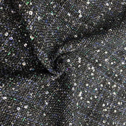Sequin Tweed Fabric: Coarse Woven Sparkle Material - 59"W