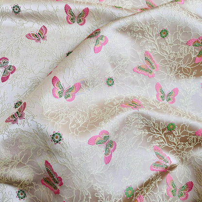 Butterfly Brocade Fabric: 59"W Mongolian Style Polyester Gown Material