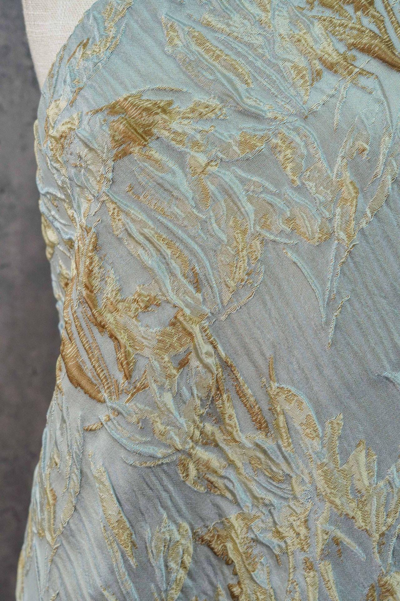 3D Embossed Abstract Floral Yarn-Dyed Fashion Fabric, 56" Wide