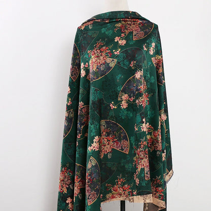 Floral Damask Satin Fabric: 59" Wide Digital Print