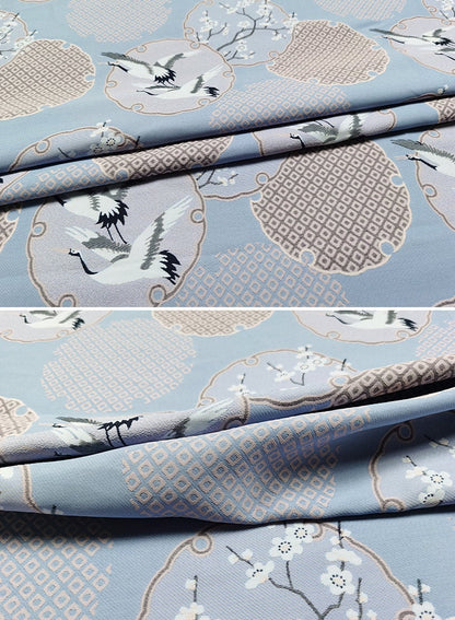 Crane & Plum Blossom Jacquard Fabric: Cheongsam Qipao Sewing Material
