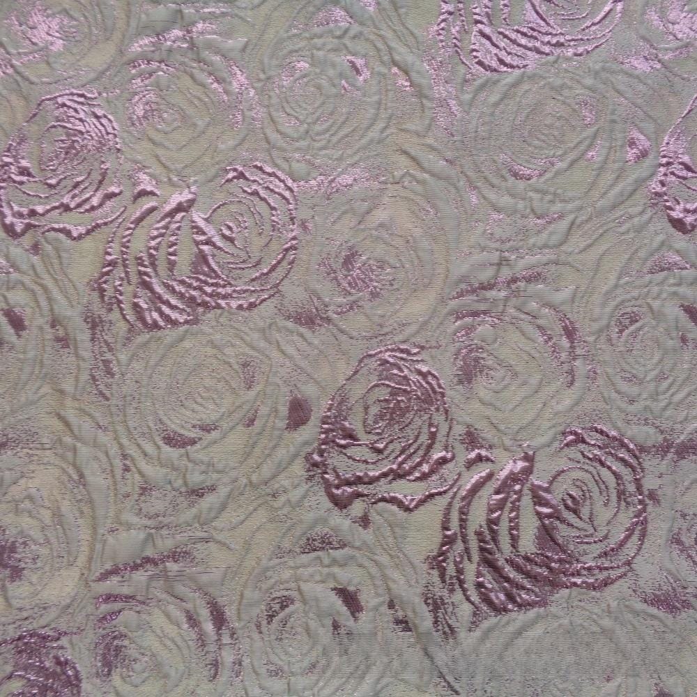 Green Rose Jacquard Fabric: Colorwoven Dress Material - 58"