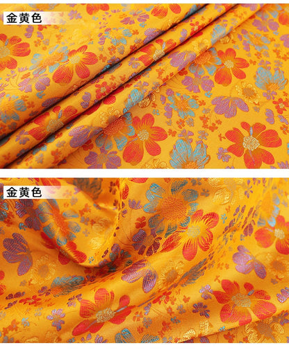 Tissu jacquard à motif floral Marigold : mélange soie-rayonne, 89 cm de large