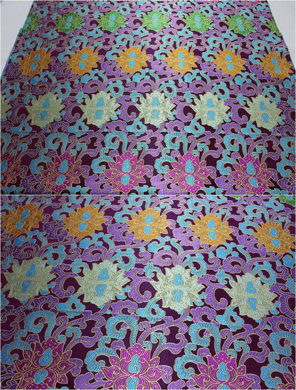 Lotus Brocade Fabric: Chinese Qipao Sewing & Upholstery (29.5" Wide)