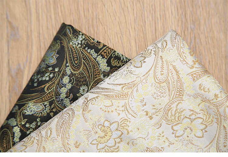 Lotus Flower Silk Brocade Fabric: Colorful Cheongsam Qipao Material, 35"W
