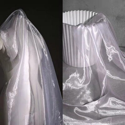 Crystal Yarn Organza Fabric: Water Light Mesh, 59" Wide