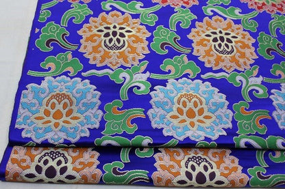 Lotus Thangka Brocade Fabric: Tibetan Robes, Buddhist Temples (29.5"W) - Poppylollipop