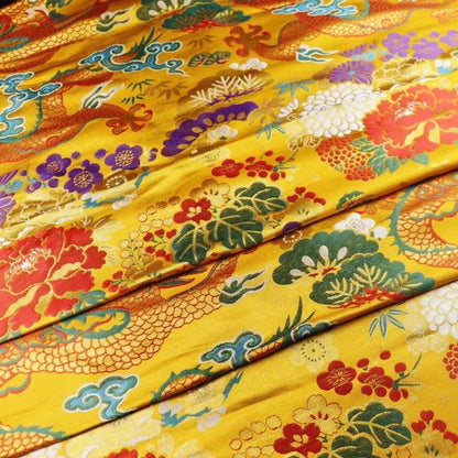 Dragon Jacquard Satin Fabric: Silk Rayon Brocade, Costume Decor - Poppylollipop