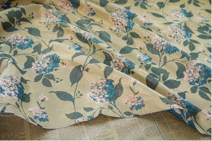 Floral Jacquard Fabric: Retro 3D Designer Material, 61" Wide