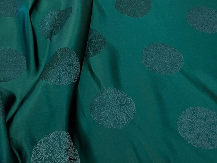 Mint Green Silk Brocade Fabric: Chinese Cheongsam Costume Material