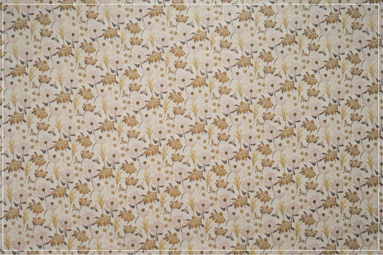 Floral Jacquard Woven Fabric: Coffee Pink Embossed Upholstery, 60" Wide